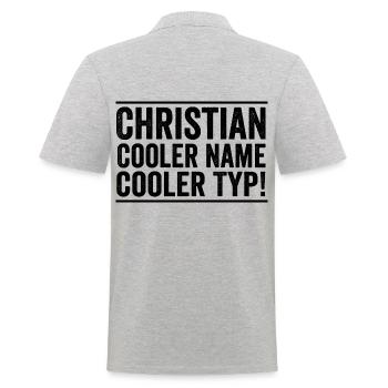 Vorname Chris Christian - Männer Poloshirt - Grau meliert - Hinten - Kai (181cm)