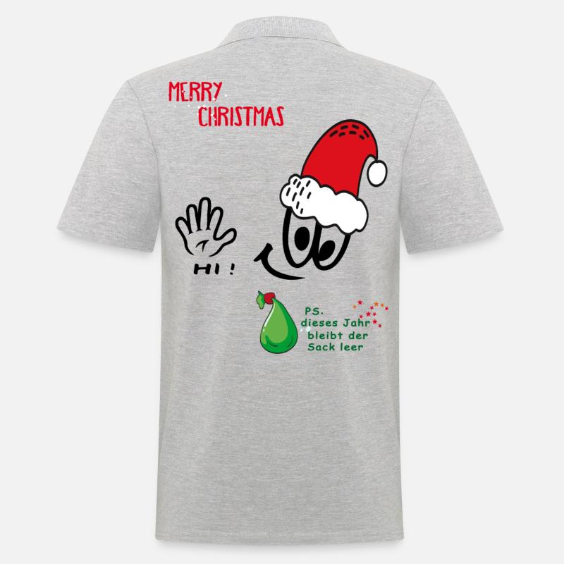 Weihnachtsmann, Merry Christmas, Comic - Männer Poloshirt - Grau meliert