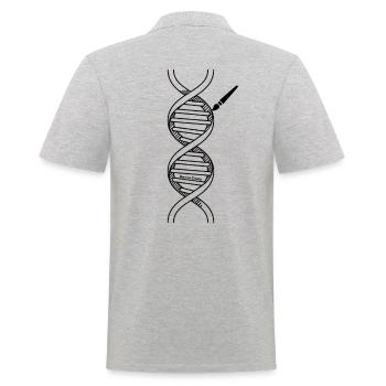 Abstract Geometric Spiral Art Print - Men's Polo Shirt - heather grey - Back - Kai (181cm)