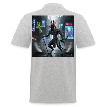 Anubis mécano en néon urbain - Polo Homme - gris chiné - Dos - Kai (181cm)