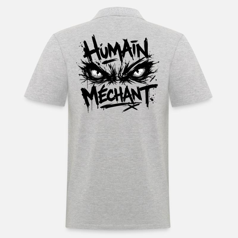 Evil Human Look Black Pattern - Men's Polo Shirt - heather grey