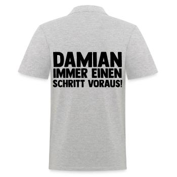 First name Damian - Men's Polo Shirt - heather grey - Back - Kai (181cm)