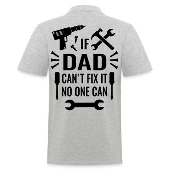 If Dad can't fix it no one can tool Father's Day - Men's Polo Shirt - heather grey - Back - Kai (181cm)