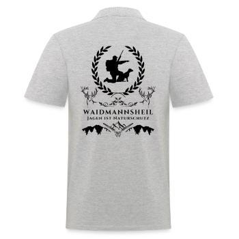 Jäger Geschenk Waidmannsheil-Jagen ist Naturschutz - Männer Poloshirt - Grau meliert - Hinten - Kai (181cm)