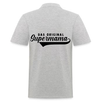 Mutter Mama - Männer Poloshirt - Grau meliert - Hinten - Kai (181cm)