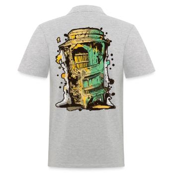 Abstraktes Vektor-Grafitti-Design, niedrige Palette - Männer Poloshirt - Grau meliert - Hinten - Kai (181cm)