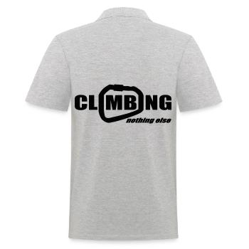 Klettern sonst nichts Bouldern Motiv Karabiner - Männer Poloshirt - Grau meliert - Hinten - Kai (181cm)