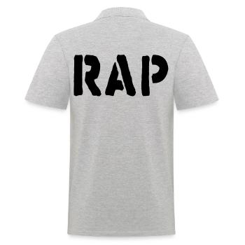 Beats and Rhymes: Rap Music - Men's Polo Shirt - heather grey - Back - Kai (181cm)
