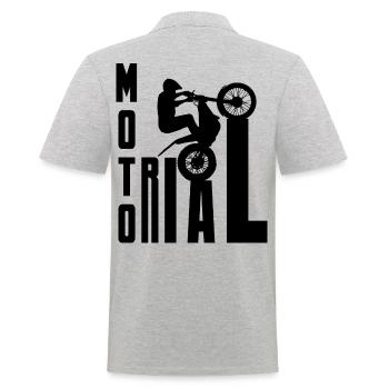 Moto Trial Nachrichten - Trial Bike Rider - Männer Poloshirt - Grau meliert - Hinten - Kai (181cm)