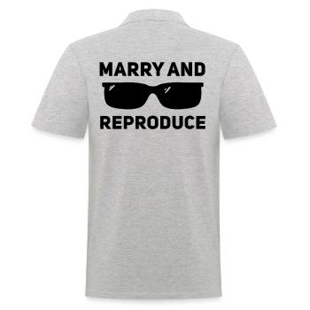 Getting married and reproducing - Men's Polo Shirt - heather grey - Back - Kai (181cm)