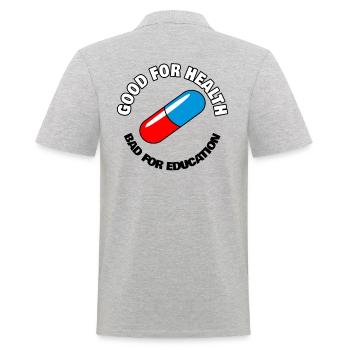 Capsule avec le slogan Good for health - Polo Homme - gris chiné - Dos - Kai (181cm)