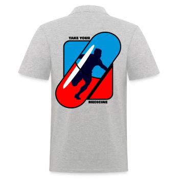 Nimm - Deine - Medizin - Sport - Männer Poloshirt - Grau meliert - Hinten - Kai (181cm)