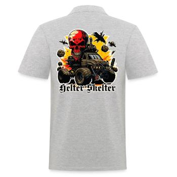 Monster truck avec crâne et plein de destruction - Polo Homme - gris chiné - Dos - Kai (181cm)