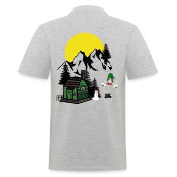 Gebirge Österreich Weihnachtsgeschenk Xmas - Männer Poloshirt - Grau meliert - Hinten - Kai (181cm)