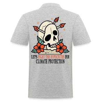 Skull and roses for environmental protection Climate protection - Men's Polo Shirt - heather grey - Back - Kai (181cm)
