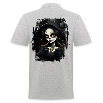 Jolie fille gothique - Polo Homme - gris chiné - Dos - Kai (181cm)