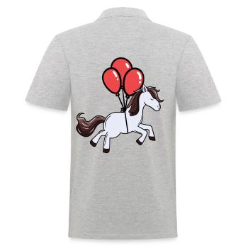 Horse Balloons Dream Flying Pony Horses - Men's Polo Shirt - heather grey - Back - Kai (181cm)