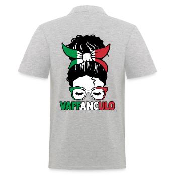 Italy Italian Vaffanculo - Men's Polo Shirt - heather grey - Back - Kai (181cm)