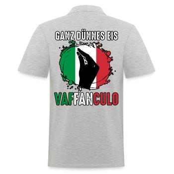 Italien Italiener Vaffanculo - Männer Poloshirt - Grau meliert - Hinten - Kai (181cm)