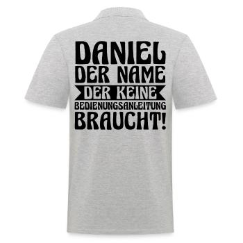 First name Daniel - Men's Polo Shirt - heather grey - Back - Kai (181cm)