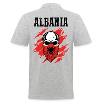 Albaner Albanisch Albanien - Männer Poloshirt - Grau meliert - Hinten - Kai (181cm)