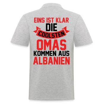 Albanian Albanian granny grandmother Albania - Men's Polo Shirt - heather grey - Back - Kai (181cm)