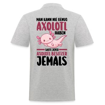 Axolotl - Männer Poloshirt - Grau meliert - Hinten - Kai (181cm)