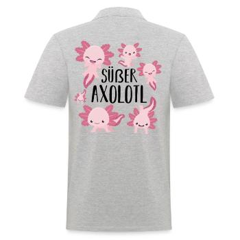 Axolotl - Men's Polo Shirt - heather grey - Back - Kai (181cm)