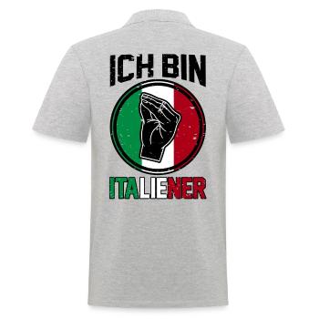 Italie Vaffanculo italien - Polo Homme - gris chiné - Dos - Kai (181cm)