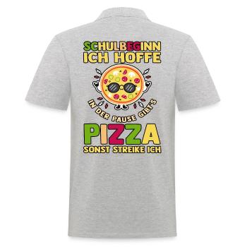 Kita Abgänger Schulanfang Schulkind Einschulung - Männer Poloshirt - Grau meliert - Hinten - Kai (181cm)