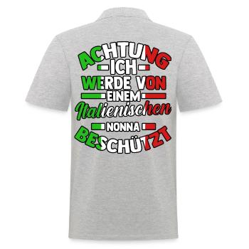 Italia Italiener Oma Nonna Italienisch Italien - Männer Poloshirt - Grau meliert - Hinten - Kai (181cm)