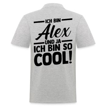 Alexander Alexandra Alexa Alex - Polo Homme - gris chiné - Dos - Kai (181cm)