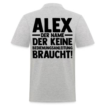 Alexander Alexandra Alexa Alex - Polo Homme - gris chiné - Dos - Kai (181cm)