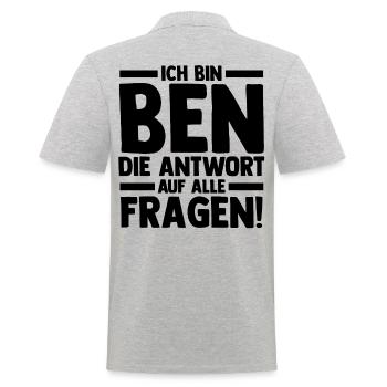 Prénom Ben - Polo Homme - gris chiné - Dos - Kai (181cm)