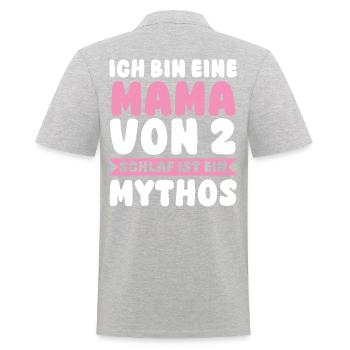 Mom of 2 children - Men's Polo Shirt - heather grey - Back - Kai (181cm)