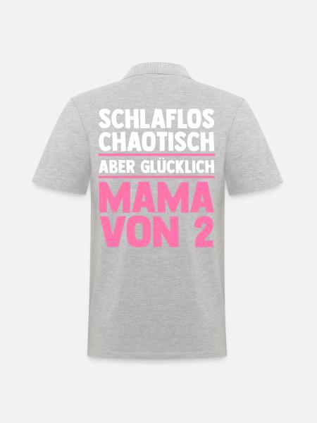 Mama Von 2 Kindern - Männer Poloshirt - Grau meliert