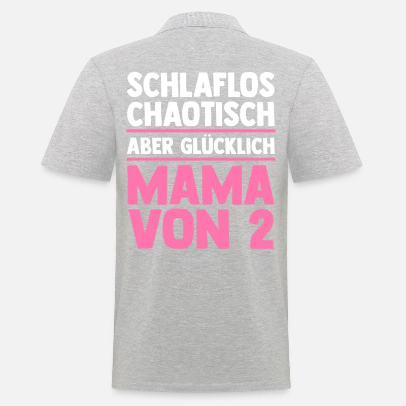 Mama Von 2 Kindern - Männer Poloshirt - Grau meliert