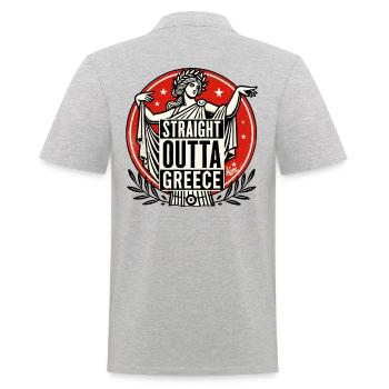 Tout droit venu de Grèce - Une déesse grecque - Polo Homme - gris chiné - Dos - Kai (181cm)