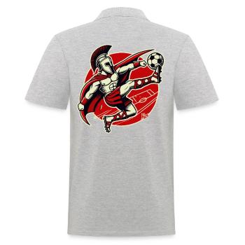 Guerrier spartiate avec ballon jouant au football - Polo Homme - gris chiné - Dos - Kai (181cm)