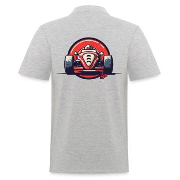 Simple retro racing car - Men's Polo Shirt - heather grey - Back - Kai (181cm)