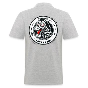 Tired and broken zebra with funny look - Men's Polo Shirt - heather grey - Back - Kai (181cm)