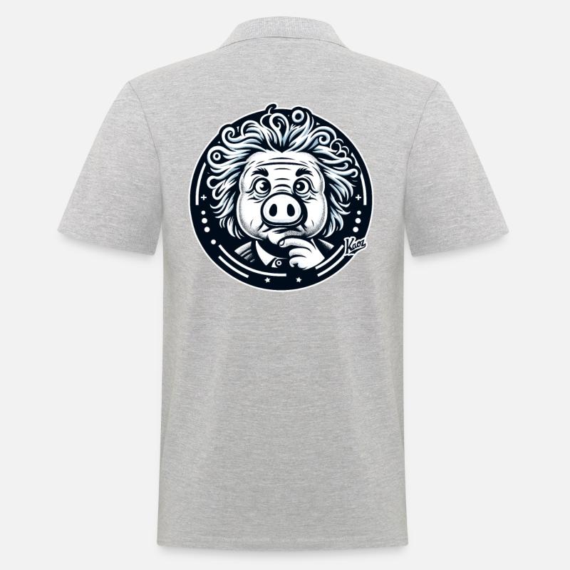Albert Schweinstein das Genie - Männer Poloshirt - Grau meliert