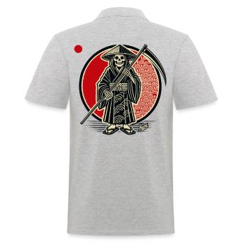Grim Reaper en tant que riziculteur - Polo Homme - gris chiné - Dos - Kai (181cm)