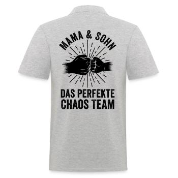 Mutter Mama Und Sohn - Männer Poloshirt - Grau meliert - Hinten - Kai (181cm)