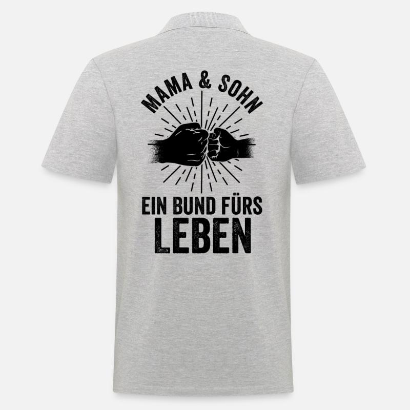 Mutter Mama Und Sohn - Männer Poloshirt - Grau meliert