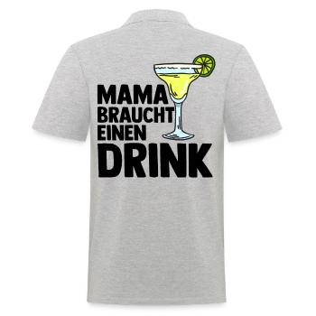 Mom Drink Celebrate Booze Mom - Men's Polo Shirt - heather grey - Back - Kai (181cm)