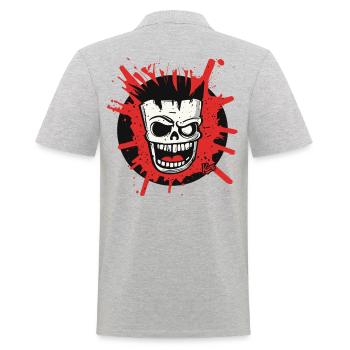 Chaos Skull Mask Freak - Men's Polo Shirt - heather grey - Back - Kai (181cm)