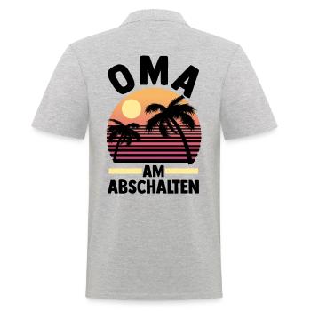 Urlaub Urlauberin Großmutter Oma - Männer Poloshirt - Grau meliert - Hinten - Kai (181cm)