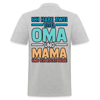 I have two titles: Grandma and Mom - Men's Polo Shirt - heather grey - Back - Kai (181cm)