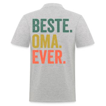 Großmutter Oma - Männer Poloshirt - Grau meliert - Hinten - Kai (181cm)